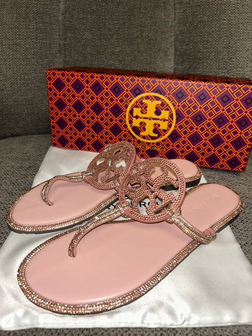 Soft Pink Tory Burch Bling Sandals
