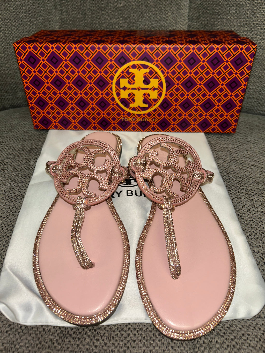 Soft Pink Tory Burch Bling Sandals