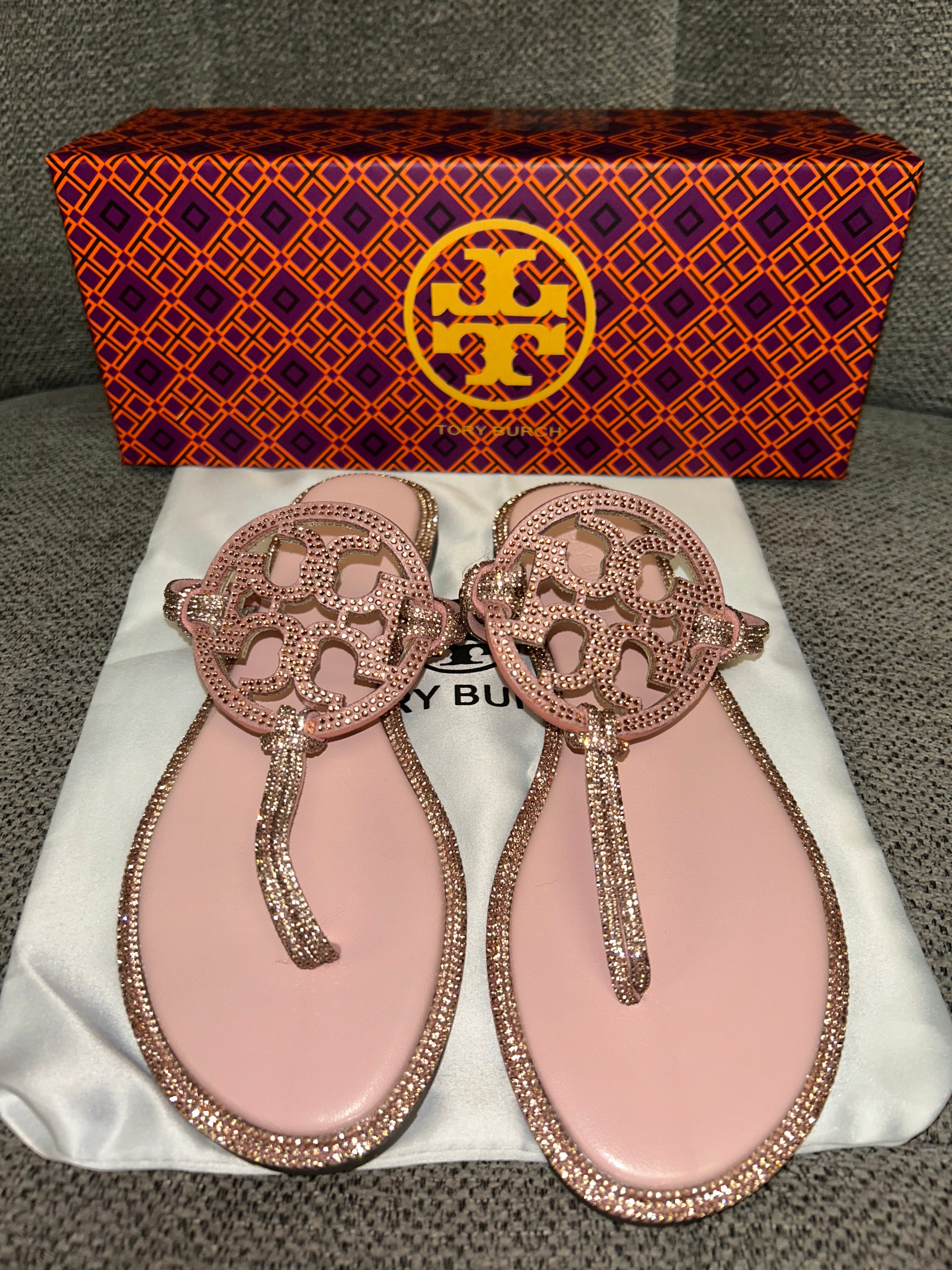 Soft Pink Tory Burch Bling Sandals