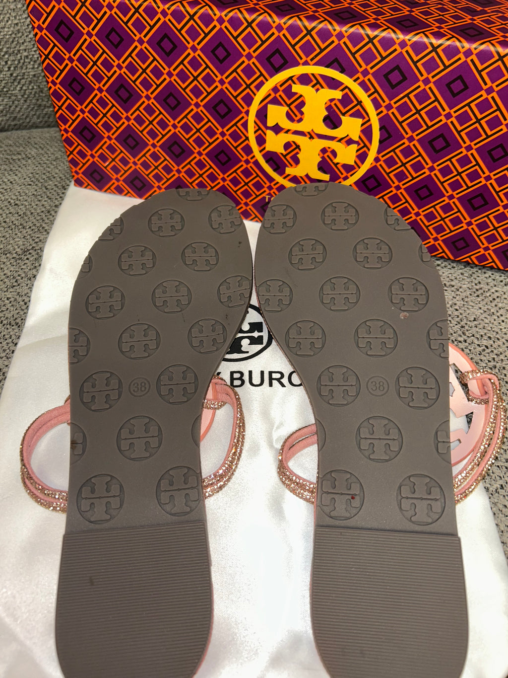 Soft Pink Tory Burch Bling Sandals
