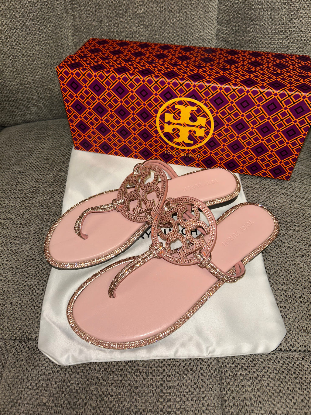Soft Pink Tory Burch Bling Sandals