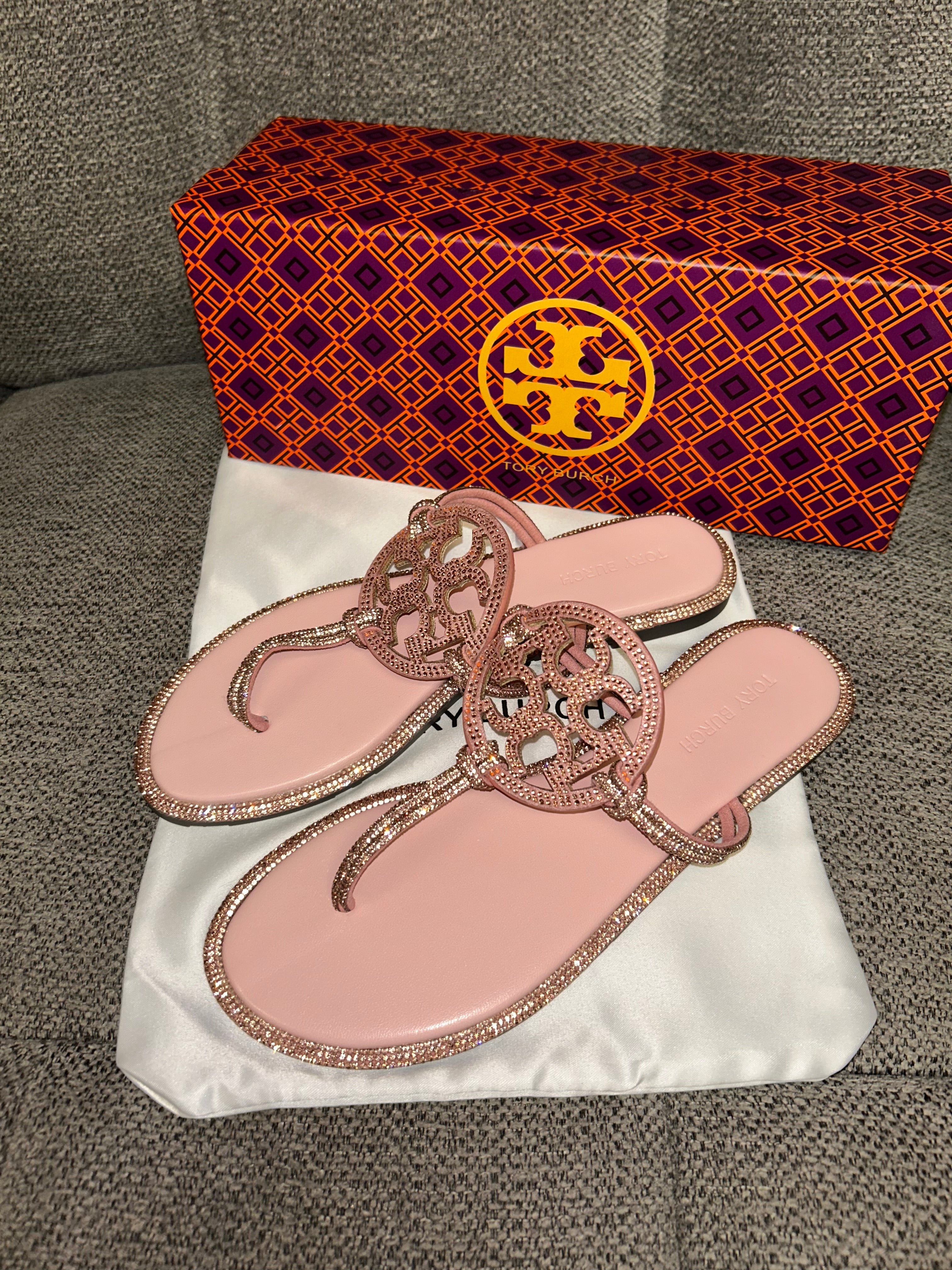 Soft Pink Tory Burch Bling Sandals